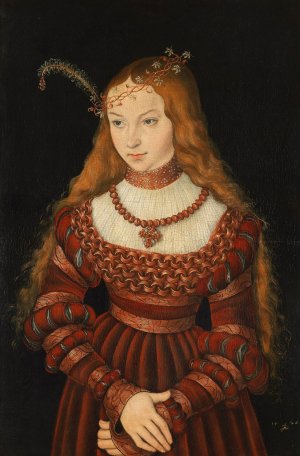 Sibylle of Cleves by Lucas Cranach The Elder Oil Painting