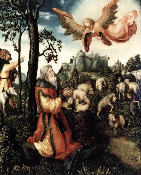Main Product Photo of The Annunciation to Joachim Painting by Lucas Cranach The Elder