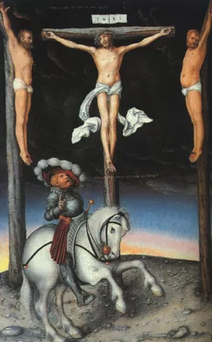 The Crucifixion with the Converted Centurion by Lucas Cranach The Elder - Oil Painting Reproduction