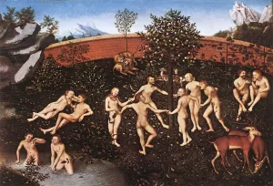 The Golden Age by Lucas Cranach The Elder Oil Painting