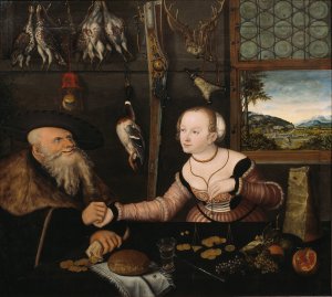 The Ill-matched Couple by Lucas Cranach The Elder Oil Painting