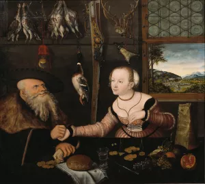 The Ill-matched Couple by Lucas Cranach The Elder Oil Painting