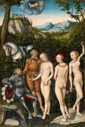 The Judgement of Paris by Lucas Cranach The Elder Oil Painting