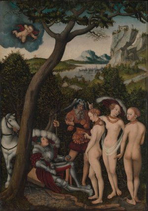The Judgment of Paris by Lucas Cranach The Elder Oil Painting