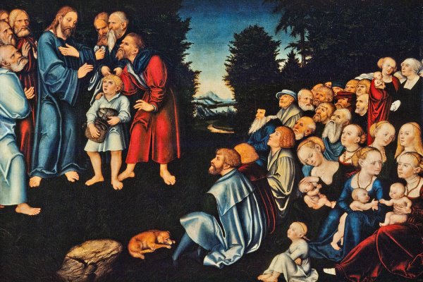 Main Product Photo of The Miracle of the Five Loaves and Two Fish Painting by Lucas Cranach The Elder