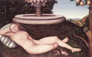 The Nymph of the Fountain by Lucas Cranach The Elder Oil Painting