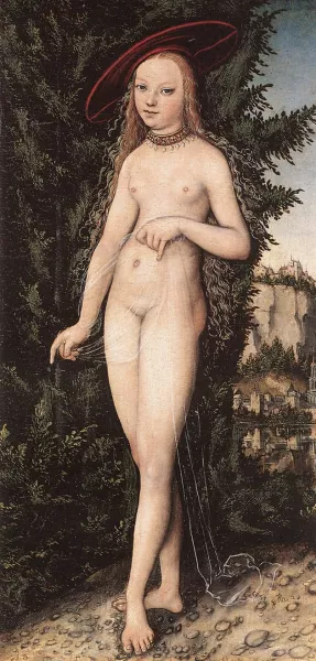 Venus Standing in a Landscape by Lucas Cranach The Elder Oil Painting