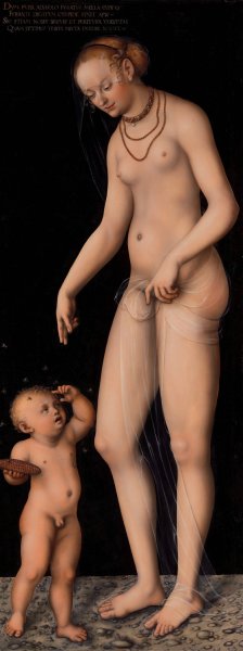 Venus with Cupid as the Honey Thief by Lucas Cranach The Elder Oil Painting