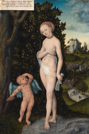 Venus with Cupid Stealing Honey by Lucas Cranach The Elder Oil Painting