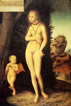 Venus With Cupid The Honey Thief by Lucas Cranach The Elder Oil Painting
