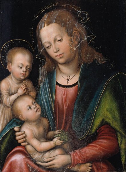 Main Product Photo of Virgin and Child Adored by the Infant St John  Painting by Lucas Cranach The Elder