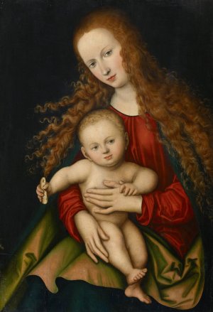 Virgin and Child by Lucas Cranach The Elder Oil Painting