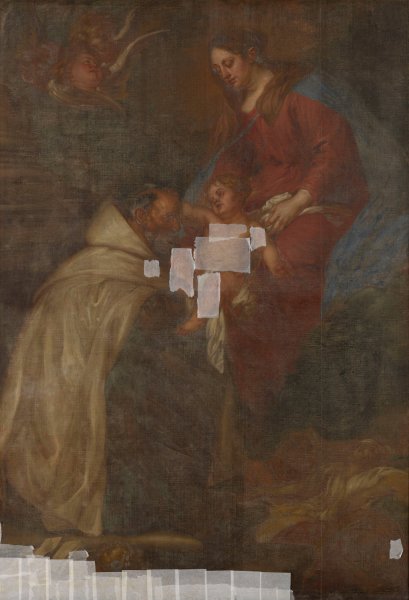 Madonna Appears to Saint Simon Stock by Lucas Franchoys The Younger - Hand-Painted Oil Painting Reproduction