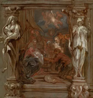 The Adoration of the Shepherds Oil painting by Lucas Franchoys The Younger