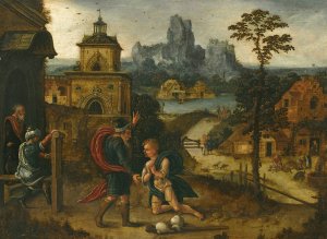 A Landscape With The Return Of The Prodigal Son by Lucas Gassel Oil Painting