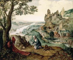 Landscape with the Penitent St Jerome Oil painting by Lucas Gassel