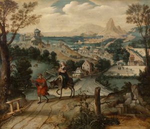 The Flight into Egypt by Lucas Gassel Oil Painting