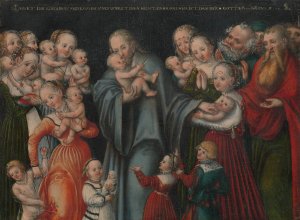 Christ Blessing the Children by Lucas Cranach The Younger Oil Painting