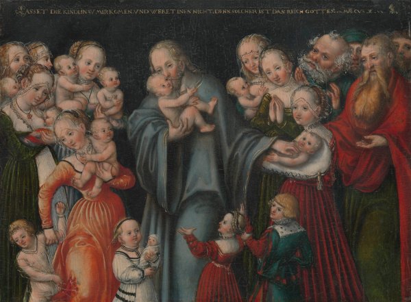 Main Product Photo of Christ Blessing the Children  Painting by Lucas Cranach The Younger