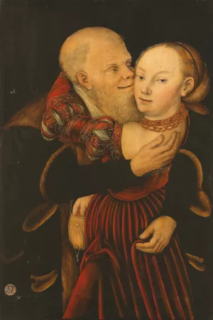 Ill-Matched Lovers by Lucas Cranach The Younger Oil Painting