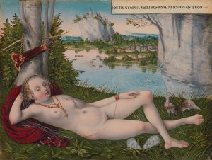 Nymph of the Spring by Lucas Cranach The Younger Oil Painting