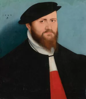 Portrait Of A Man In A Hat by Lucas Cranach The Younger Oil Painting