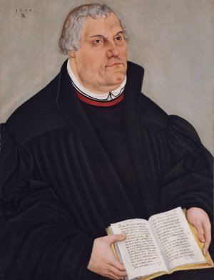 Portrait of Martin Luther by Lucas Cranach The Younger Oil Painting