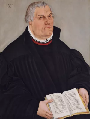 Portrait of Martin Luther by Lucas Cranach The Younger Oil Painting