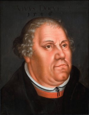 Portrait of Martin Luther by Lucas Cranach The Younger Oil Painting