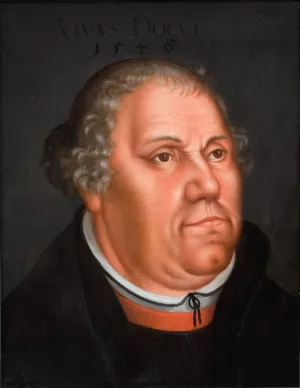 Portrait of Martin Luther by Lucas Cranach The Younger Oil Painting