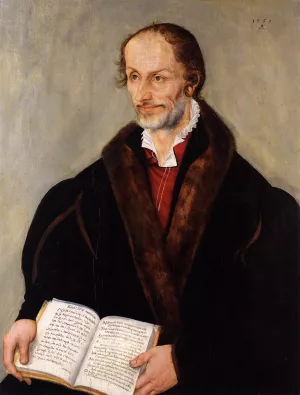 Portrait of Philipp Melanchthon by Lucas Cranach The Younger Oil Painting