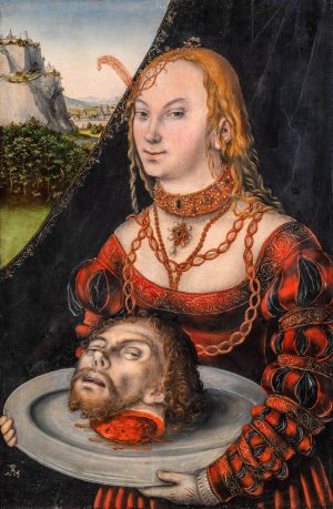 Salome by Lucas Cranach The Younger Oil Painting