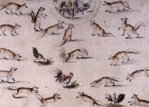 Study for a Wall Decoration with Foxes and Chickens