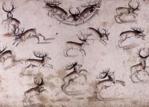 Study for a Wall Decoration with Stags