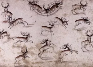 Study for a Wall Decoration with Stags by Lucas Cranach The Younger Oil Painting