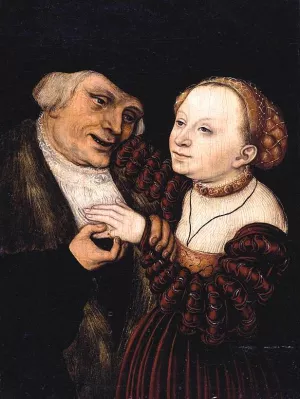 The Ill-Matched Lovers by Lucas Cranach The Younger - Oil Painting Reproduction
