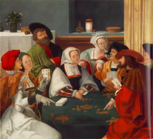 Card Players by Lucas Van Leyden Oil Painting