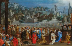 King Solomon's idolatry by Lucas Van Leyden Oil Painting