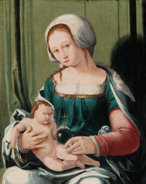 Virgin and Child by Lucas Van Leyden Oil Painting