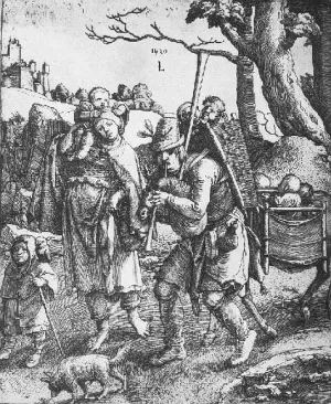 Wandering Beggars Oil painting by Lucas Van Leyden