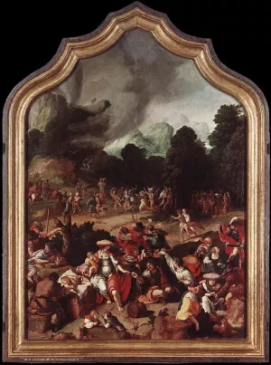 Worshipping of the Golden Calf painting by Lucas Van Leyden
