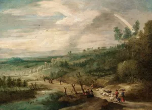 An Extensive Landscape painting by Lucas Van Uden