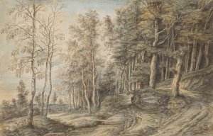 Boslandschap by Lucas Van Uden Oil Painting