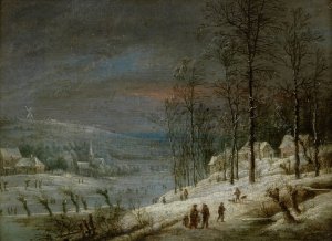 Winterlandschap by Lucas Van Uden Oil Painting