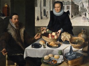 Double Portrait of an Elderly Couple by Lucas Van Valckenborch Oil Painting