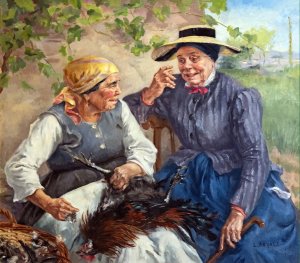 Gossip by Luce Boyals Oil Painting