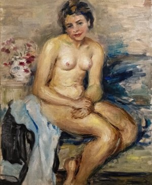 Sitting nude by Luce Boyals Oil Painting