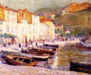 City Waterfront Oil painting by Lucien Abrams