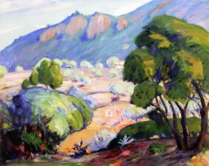 French Landscape with Olive Trees by Lucien Abrams - Oil Painting Reproduction