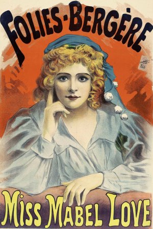 Folies-Bergere,Miss Mabel Love by Lucien Baylac Oil Painting